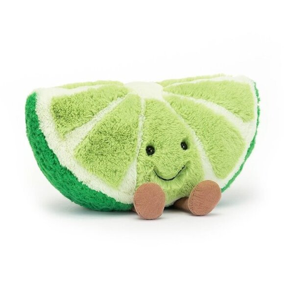 Jellycat Amuseables Slice Of Lime Retired bright green smiles Foodie gift rare - Picture 1 of 12